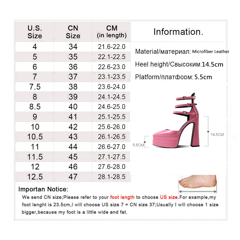 Водонепроницаемые платформы сандалии женщин высокие каблуки заостренные пальцы для пряжки