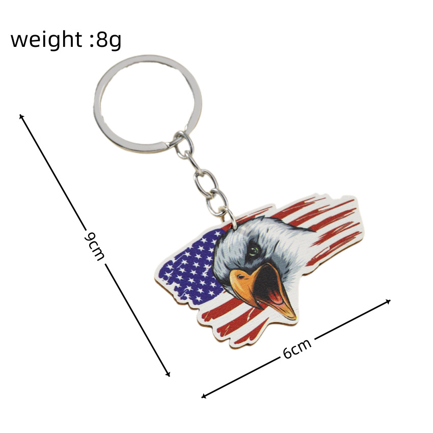 Creative Independence Day American Flag Keychain Pendant Fjäril