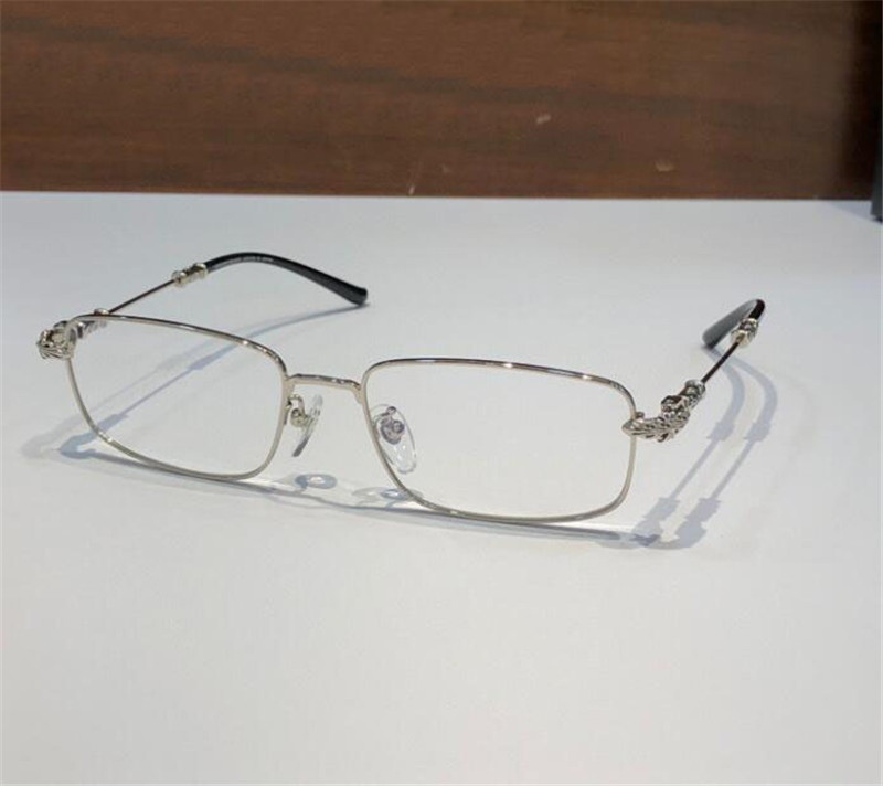 レトロクラシックデザイン光学メガネ8201スクエアメタルフレームシンプルでエレガントなスタイルハイエンドクリアレンズ透明アイウェア