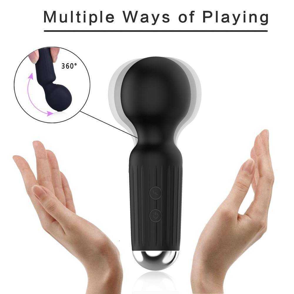 Masseur Usb étanche en Silicone, vibrateur à 10 fréquences, Mini balle, point G, gode de Massage Rose Av baguette pour femmes