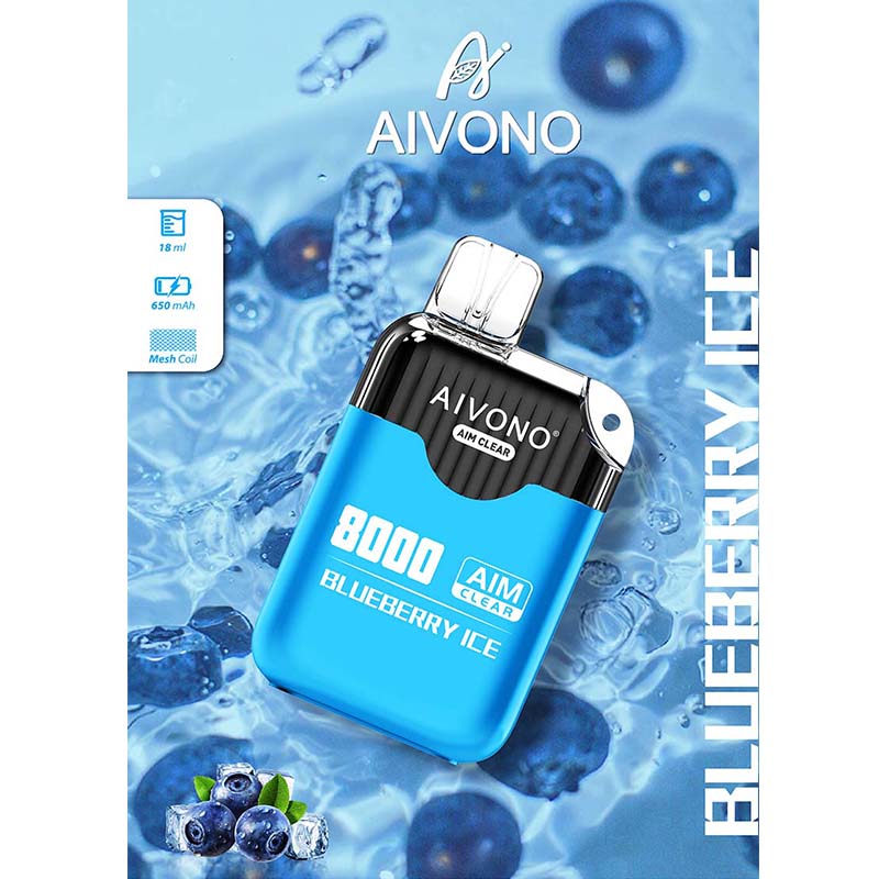 AIVONO AIM CLEAR 8000 Wegwerp Vape Pen E Sigaret Apparaat Met 650 mAh Batterij 18 ml Pod Voorgevulde Catridge oplaadbare