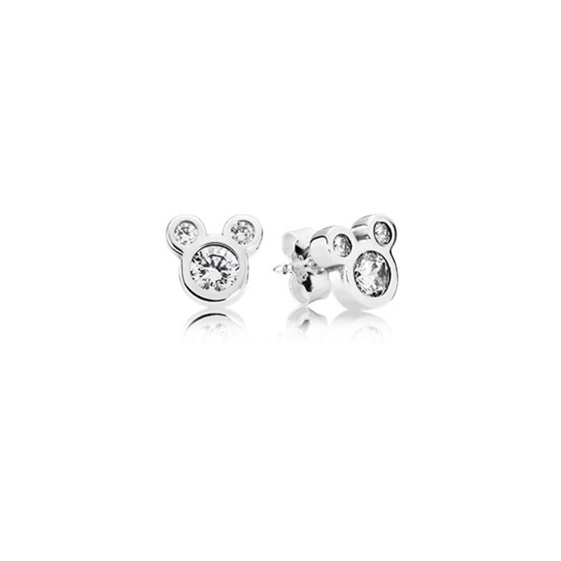 925 Argento Fit Pandora Orecchini Fan Orecchini Shiny Daisy Series Bow Style Moda Fine Orecchini Gioielli