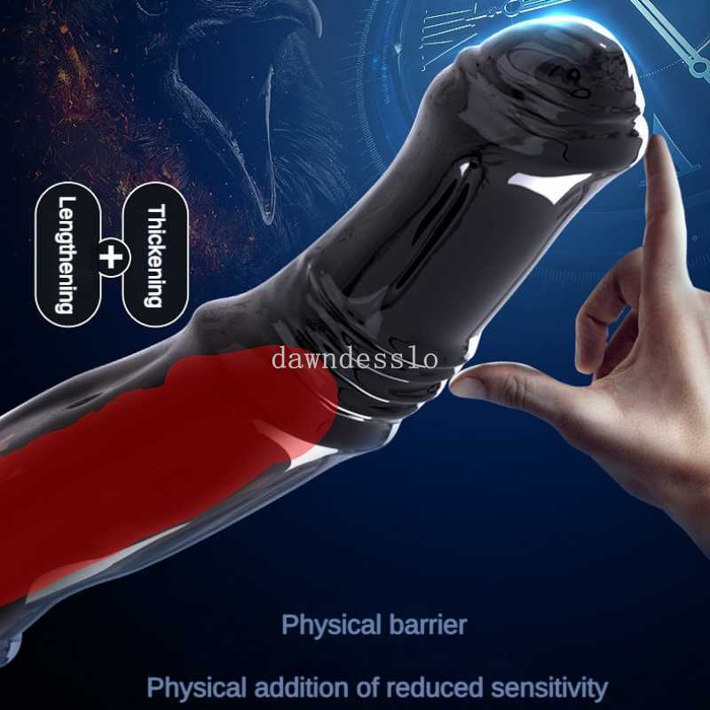 Massager Penis Extender Sleeve for Men Enlargement Reusable Delay Ejaculation Cock Ring