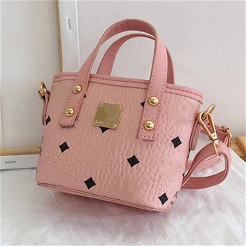 Lovely Kids Girls Handbags Letter Bucket Bag Baby Girl Messenger Bags Children Wallet Designer Mini Coin Purse 4 Style