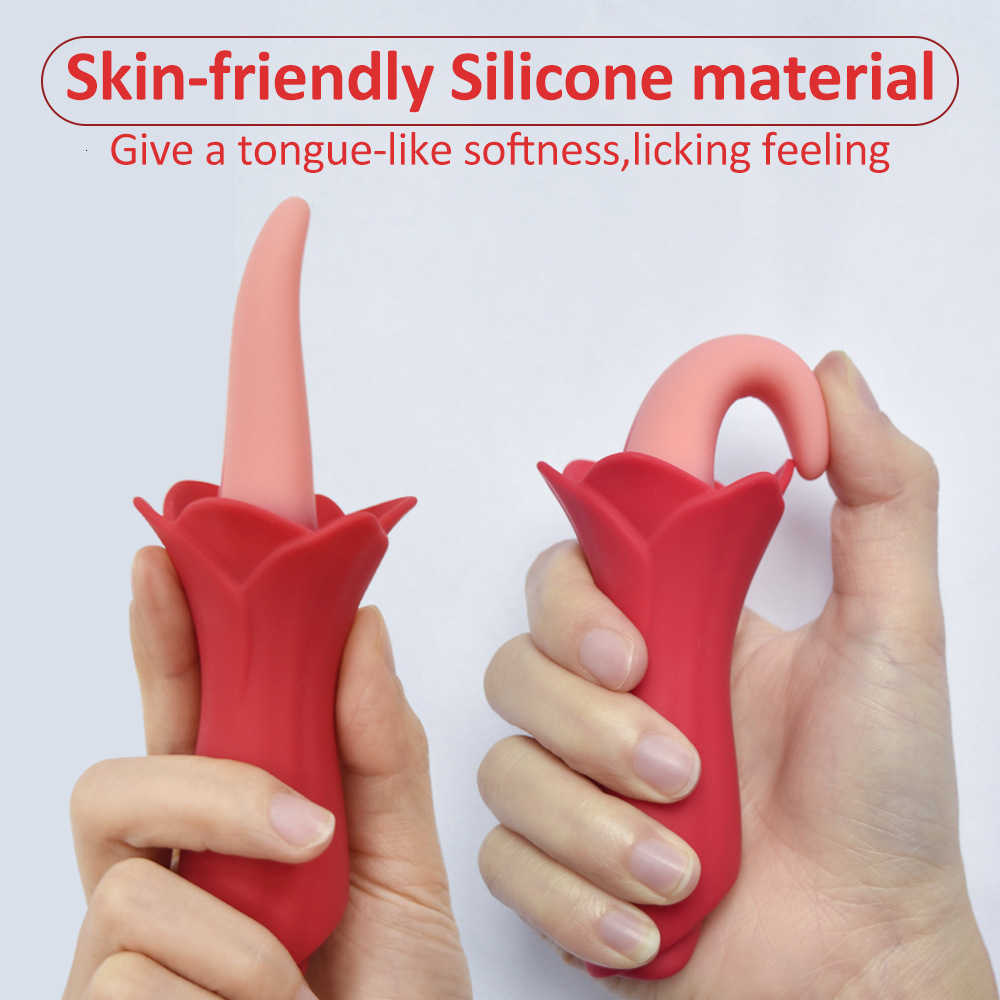 for Women Rose Tongue Licking Vibrators Clitoris Nipple Massager Female Orgasm Machine Adult