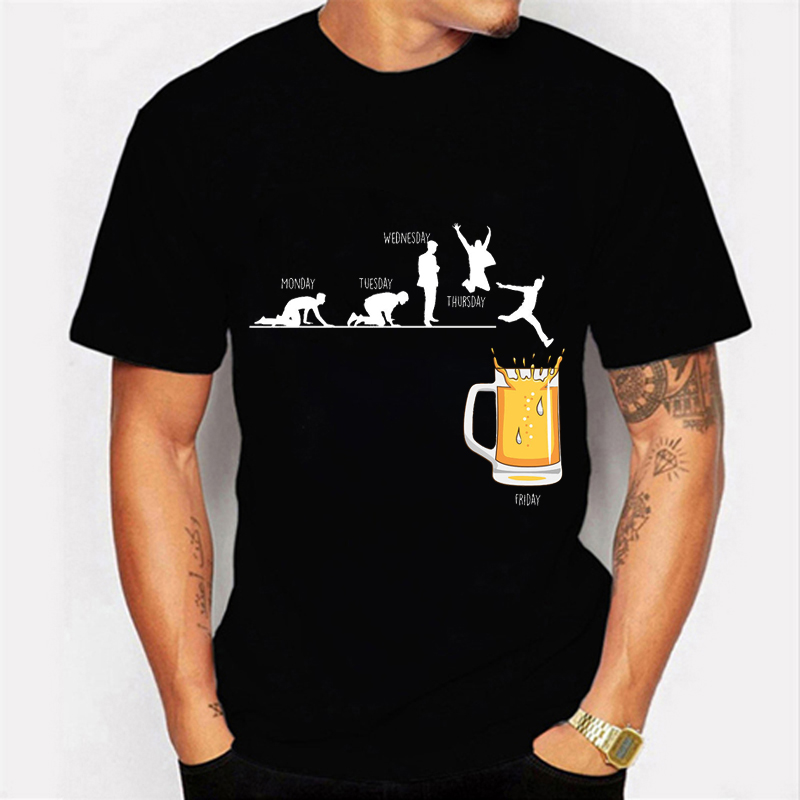 Friday Beer Print Men's Brand T-shirts Funny Graphic Hip Hop Summer Women Men Tshirts Streetwear Ulzzang Harajuku T-Shirt