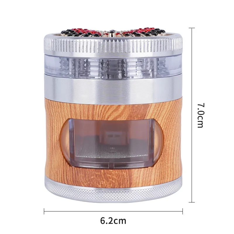 Fumo Farfalla colorata Lega di alluminio 63MM Cassetto portatile Herb Tobacco Grind Spice Miller Grinder Crusher Grinding Hand Muller Portasigarette