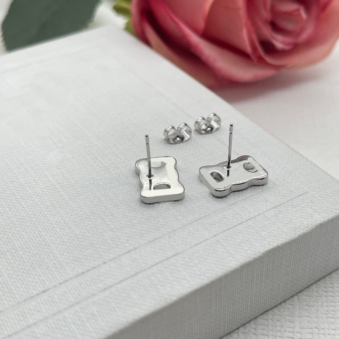 S925 orecchini a bottone di design dolce in argento sterling le donne lettere di marca di lusso simpatici orecchini di fidanzamento orecchini gioielli