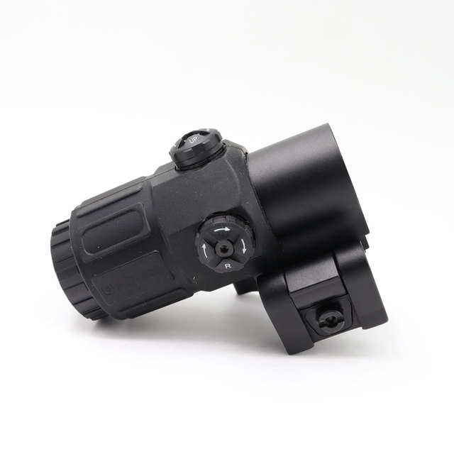 Tactacal G33 Airsoft 3X Magnifier with Switch to Side Quick Detachable QD Mount for hunting-Auburn