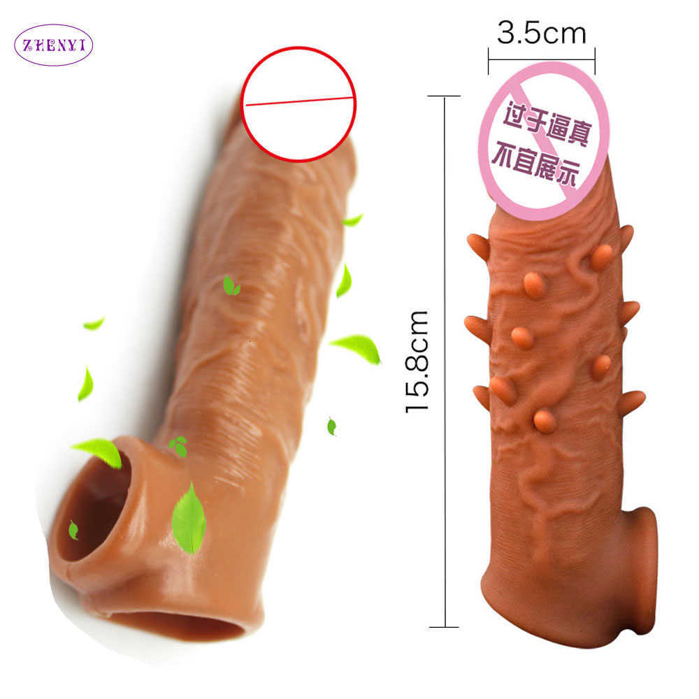 Male Penis Enlargement Kit Barb Tpe Silicone Wolf Tooth Crystal Couple Adult