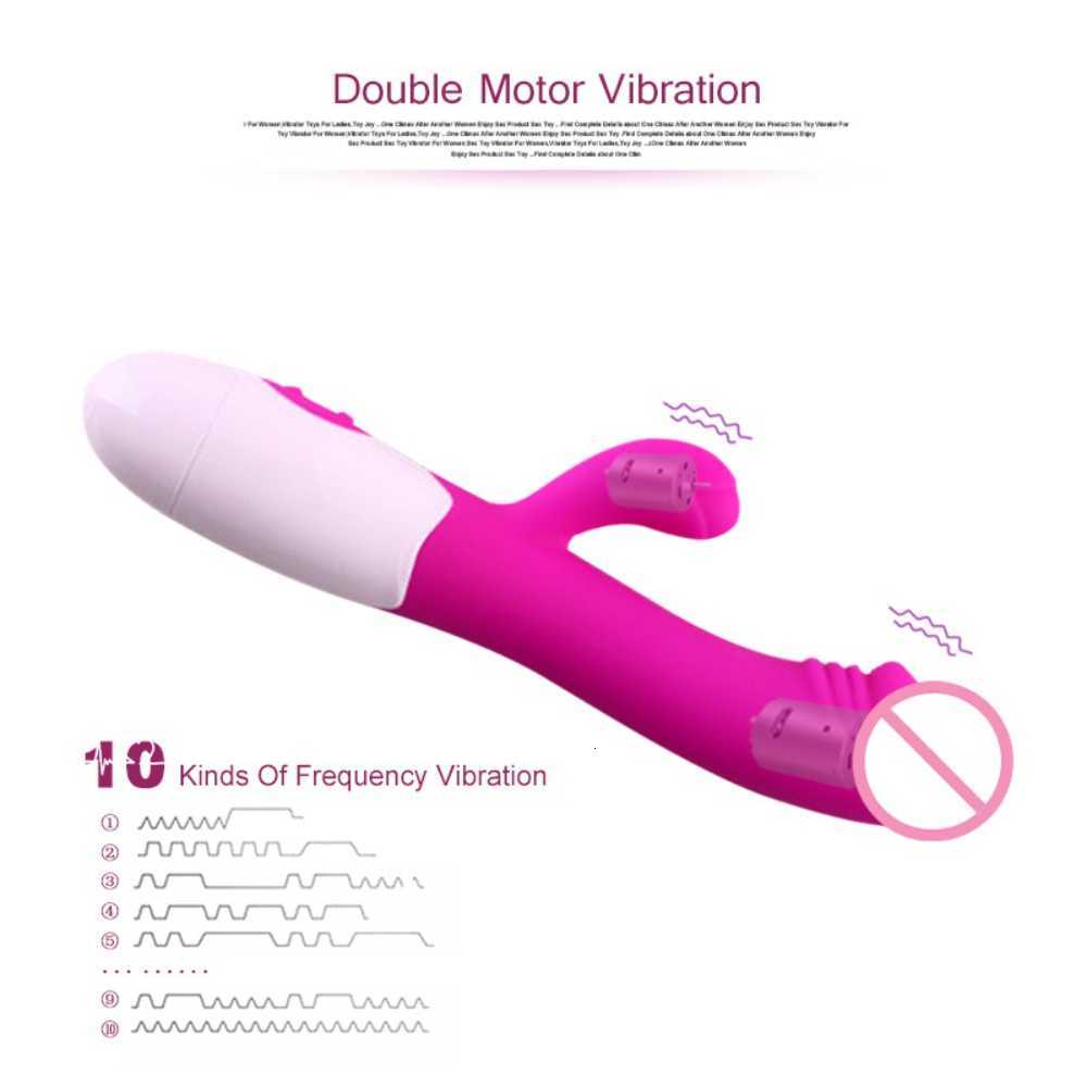 G-Punkt-Kaninchen-Vibrator-Dildo, vibrierend, für Frauen, Dual-Silikon, wasserdicht, weibliche Vagina, Klitoris, Anal-AV-Stick