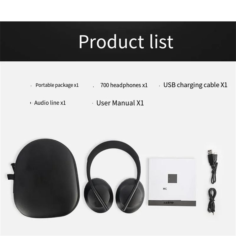 NC700 headset Trådlöst Bluetooth Headset Sports sedan bär sedan läder täcker tungt basföretag högt batterilivslängd buller avbrytande hörlurar