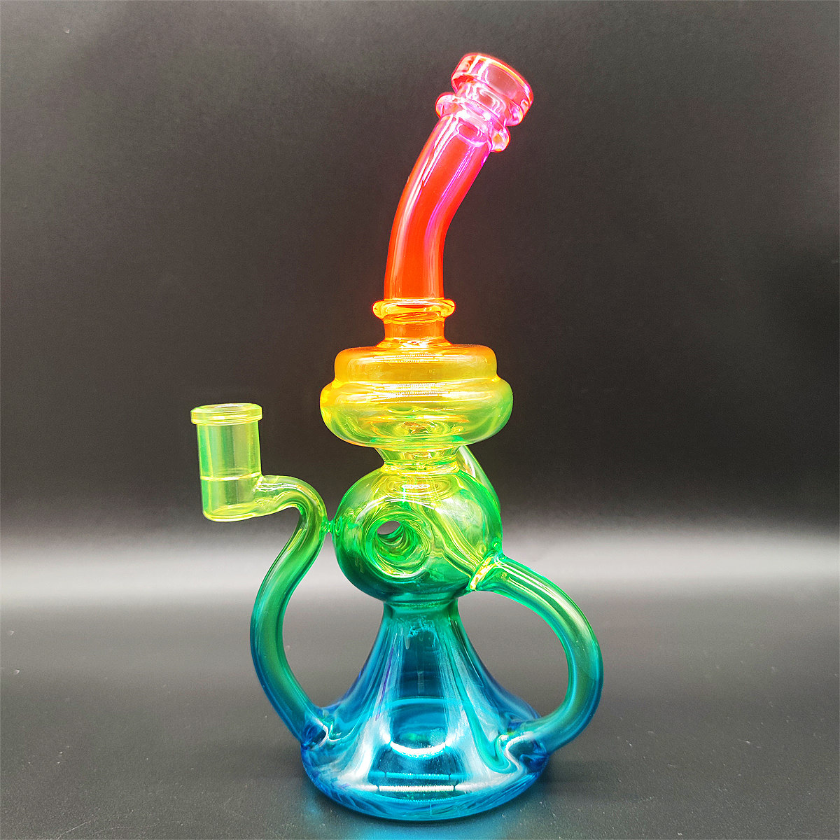 10 -calowy Fab Egg Metallic Klein Gaindy Bong Fab Egg Intycler Kolorowy hakah Glass Bong Rig Rig Ripe Rurki wodne Bongs Rura dymowa 14,4 mm staw żeńskie z zwykłą miską