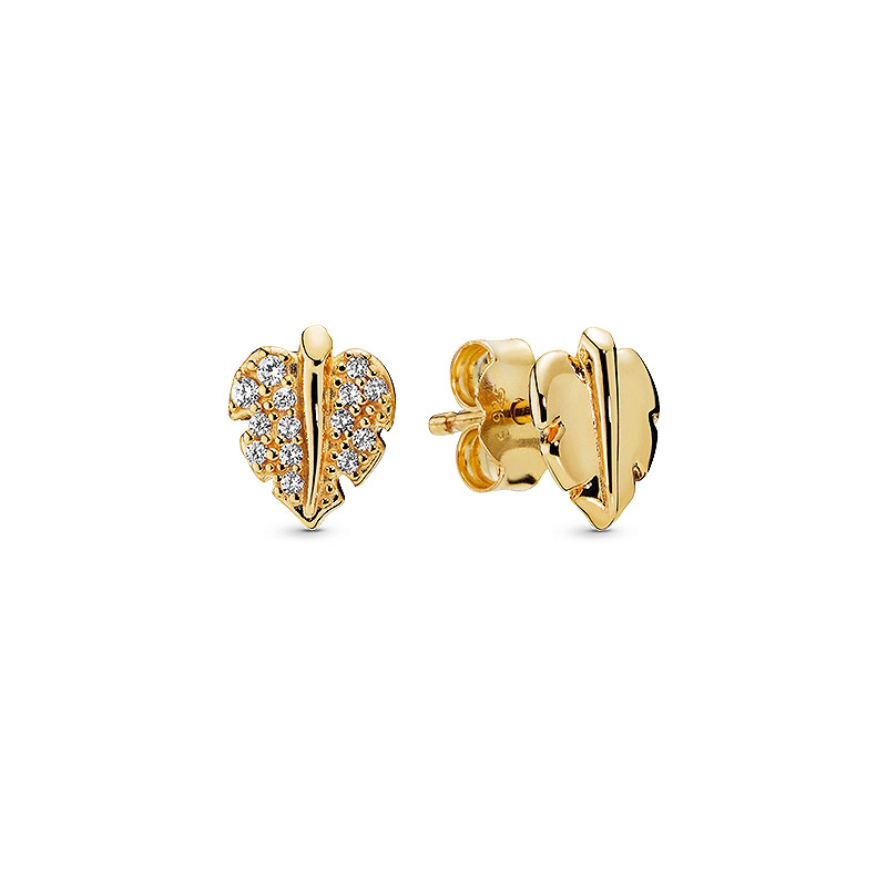 925 Silver Fit Pandora Earrings Gold Love Series Earstuds Bee Bow أقراط المجوهرات