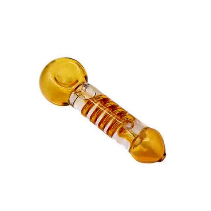 Colorful HandPipes Freezable Liquid Filling Thick Glass Coils Filter Style Herb Tobacco Filter Spoon Bowl Portable Innovative Smoking Cigarette Holder Tube