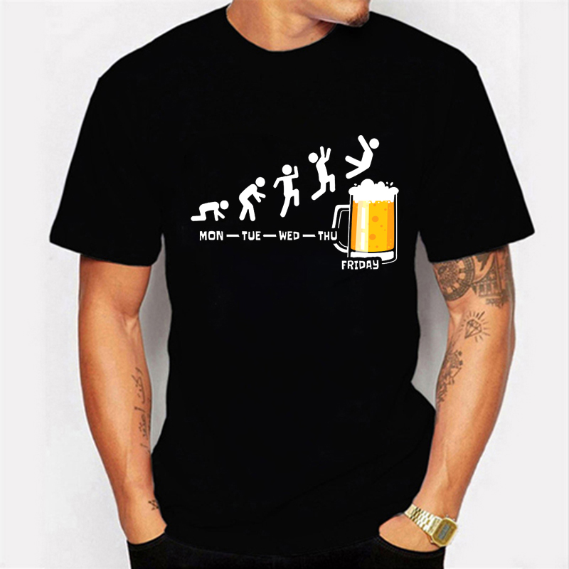 Friday Beer Print Men's Brand T-shirts Funny Graphic Hip Hop Summer Women Men Tshirts Streetwear Ulzzang Harajuku T-Shirt