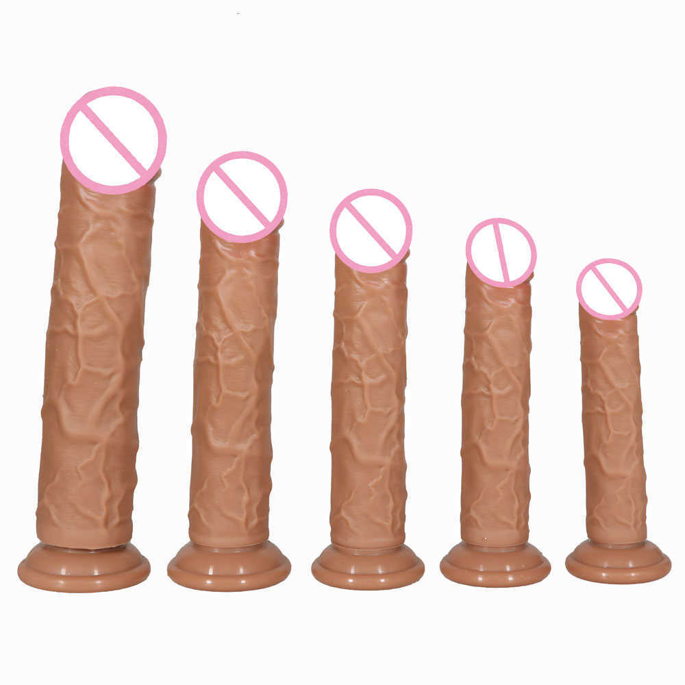 Yumuşak çift katmanlı silikon büyük yapay penis gerçekçi sahte uzun penis popo fişi kadın erkekler vajina anal masaj