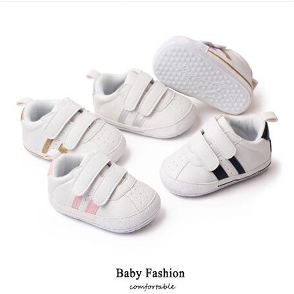 Baby White Sports Shoes Spring och Autumn New Baby Shoes Soft Sole Walking Shoes