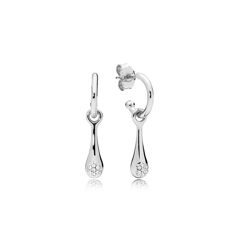 925 Silver Fit Pandora Earrings Daisy Blossom Water Drops Earrings Love Bead Earrings Fine Earrings Jewelry