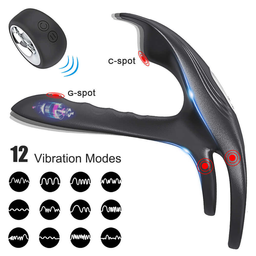 Massager Titreşimli Çift Vibratör ile Çift Motorlu Kablosuz Horoz Penis Halkası Erkekler İçin Seksi Gecikme Penis Penis