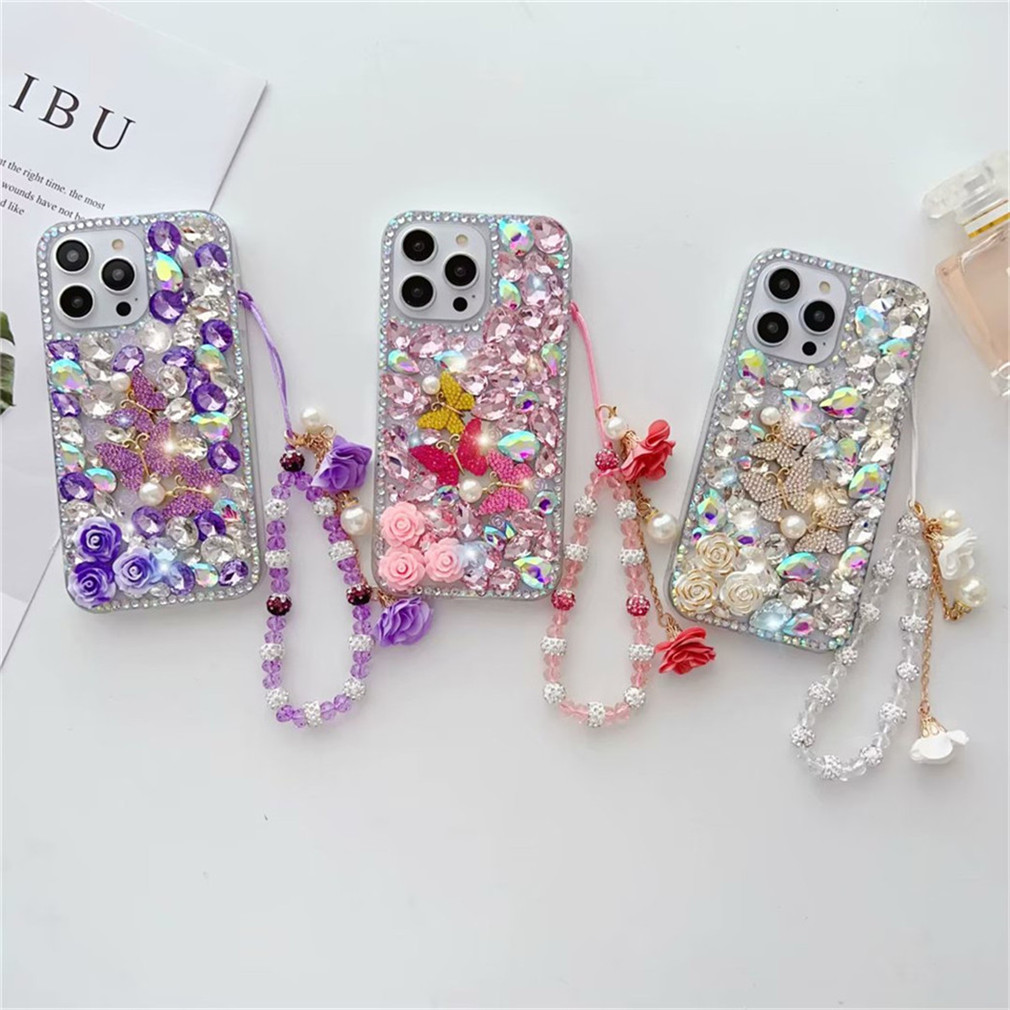 Luxurys Glitter Designer Phone Cases pour iPhone 15 14Pro 14 13 Pro Max 15Pro 14Plus 13Pro 12 11 XR X / XS 7 8 Plus Designers Bling Sparkling Strass Diamant Jeweled