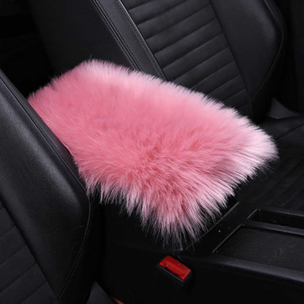 Ny Auto Center Console Cover Console Cover Armest Pads Warm Winter Sheepskin Wool Car Armest Seat Box Pad Cushion Protector