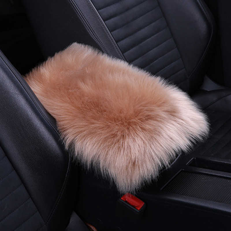 Nouveau Auto Center Console Couverture Accoudoir Boîte Tapis Accoudoirs Chaud Hiver En Peau De Mouton Laine De Voiture Accoudoir Siège Boîte Pad Coussin Protecteur