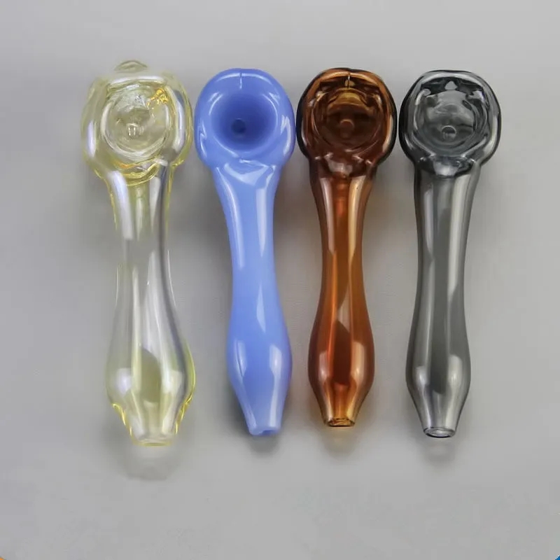 Ultimi mini fumatori Teschi colorati Stile Pyrex Tubi di vetro spesso Tubo filtro portatile Erba secca Tabacco Cucchiaio Ciotola Handpipes Portasigarette fatto a mano DHL