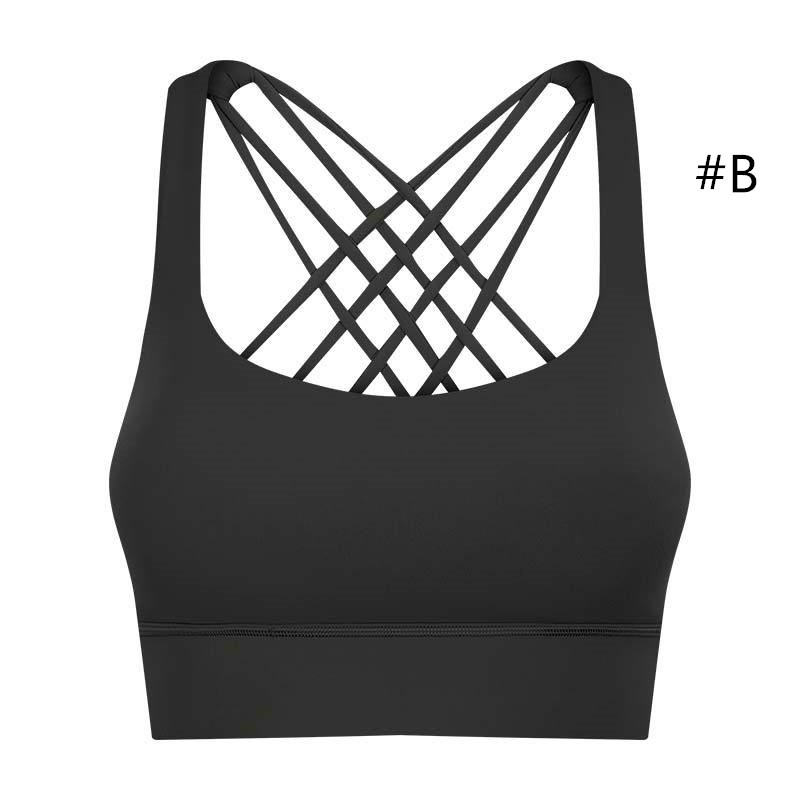 LL-S2010 Femmes Yoga Outfit Gilet Filles Courir Soutien-Gorge Dames Yoga Tenues Adulte Sportswear Exercice Fitness Porter Respirant Sans Manches Soutien-Gorge Croix