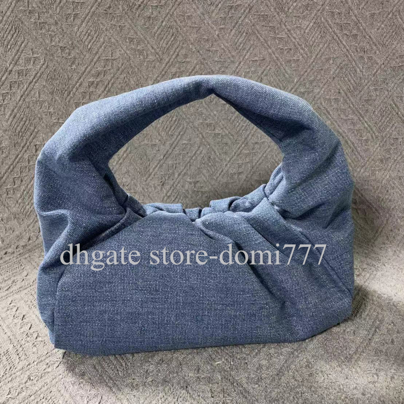 Sac à main pour femme bleu denim tendance de haute qualité avec boucle magnétique sacs à cosmétiques 2 tailles sans boîte