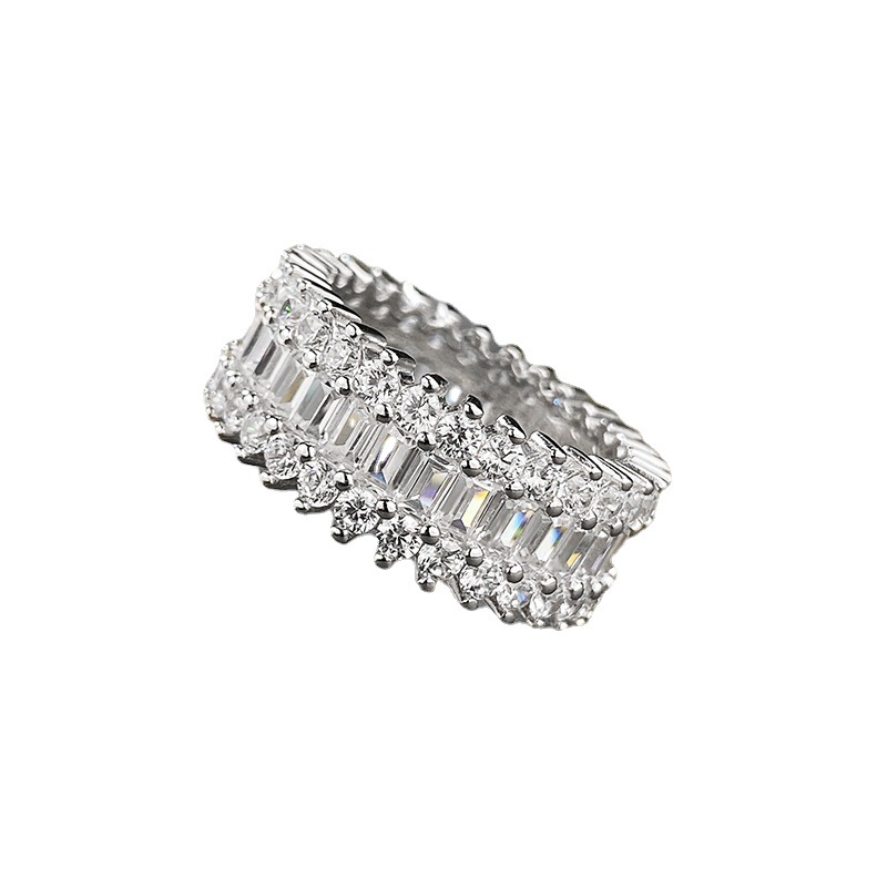 Bague en diamant Moissanite 100% réel 925 en argent sterling fête bagues de mariage pour femmes bijoux de fiançailles de mariée cadeau