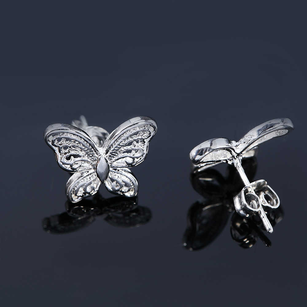 Charme nouvelles boucles d'oreilles en argent Sterling pour les femmes bijoux de fête élégant papillon clous d'oreilles cadeaux de noël R230605