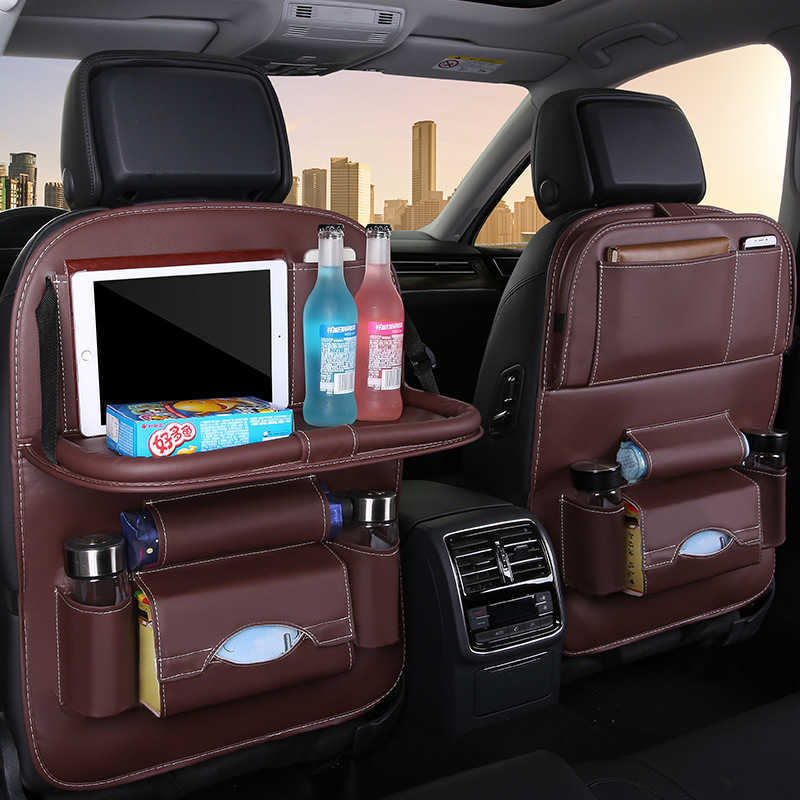 New Car Seat Back Storage Bag Foldable Table Tray Travel Storage Bag Car seat organizer Storage Car Assessoires Interior