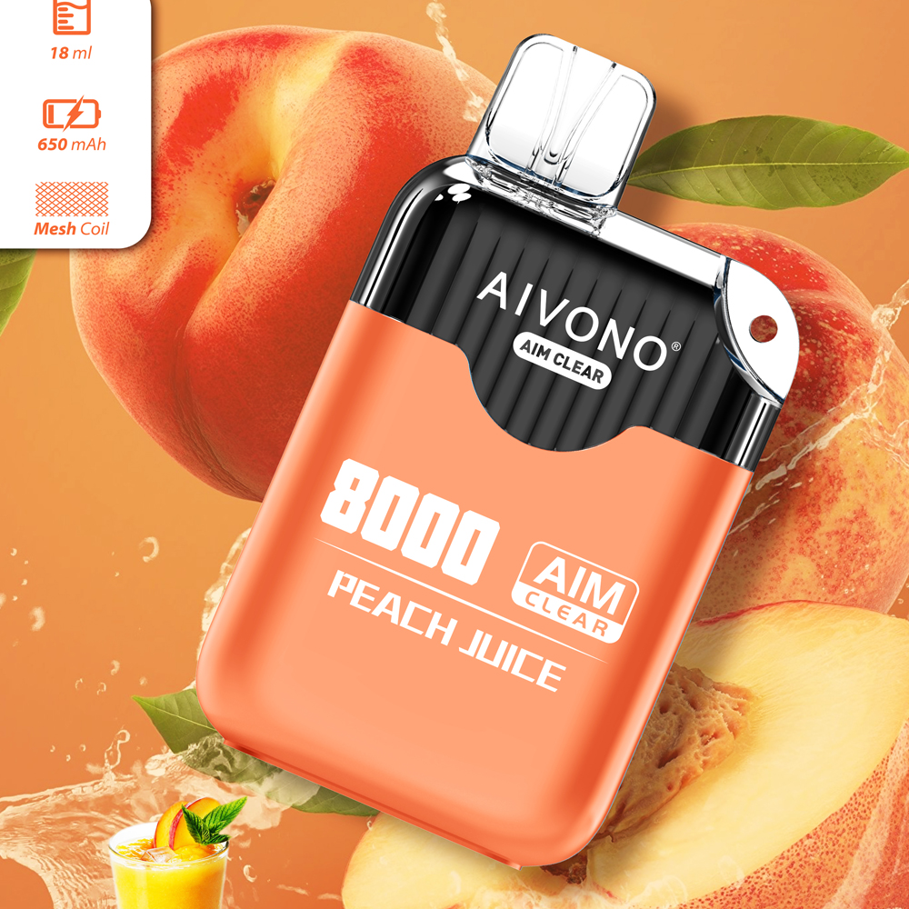 Oryginalny Aivono AIM Clear Aroma King 8000 jednorazowe urządzenie pudełko urządzenia e papieros z 18 ml pod 650 mAh akumulatorowa cewka z siatki batoni