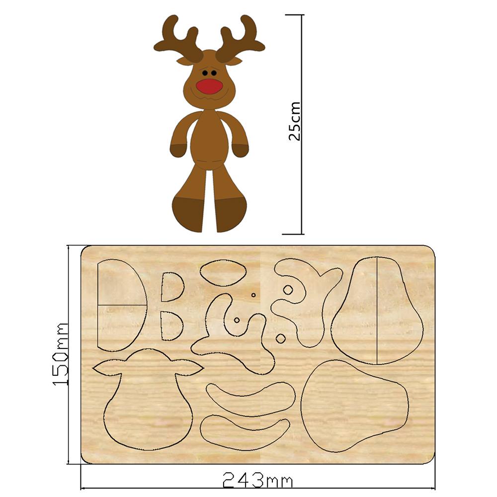 Stamping 2022 Christmas Reindeer Decoration Cutting Dies Wood adapté aux machines à découper communes sur le marché