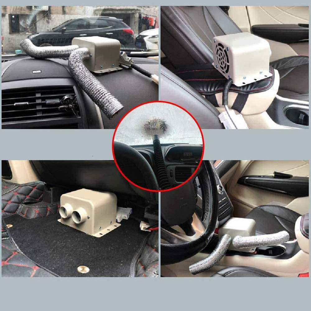 New 12V/24V 600W/800W Car Heater Kit 5 Second Fast Heating Defroster High Power Double Outlet for Automobile Windscreen Winter