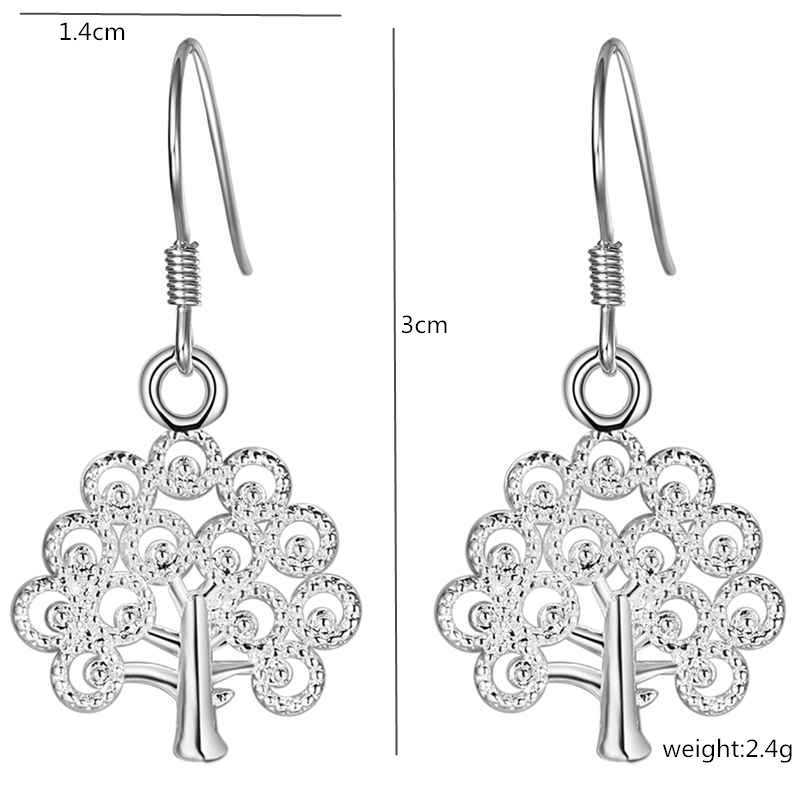 Charm nya charm ganska sterling silver fina trädörhängen för kvinna högkvalitativ mode ädla smycken julklappar r230605