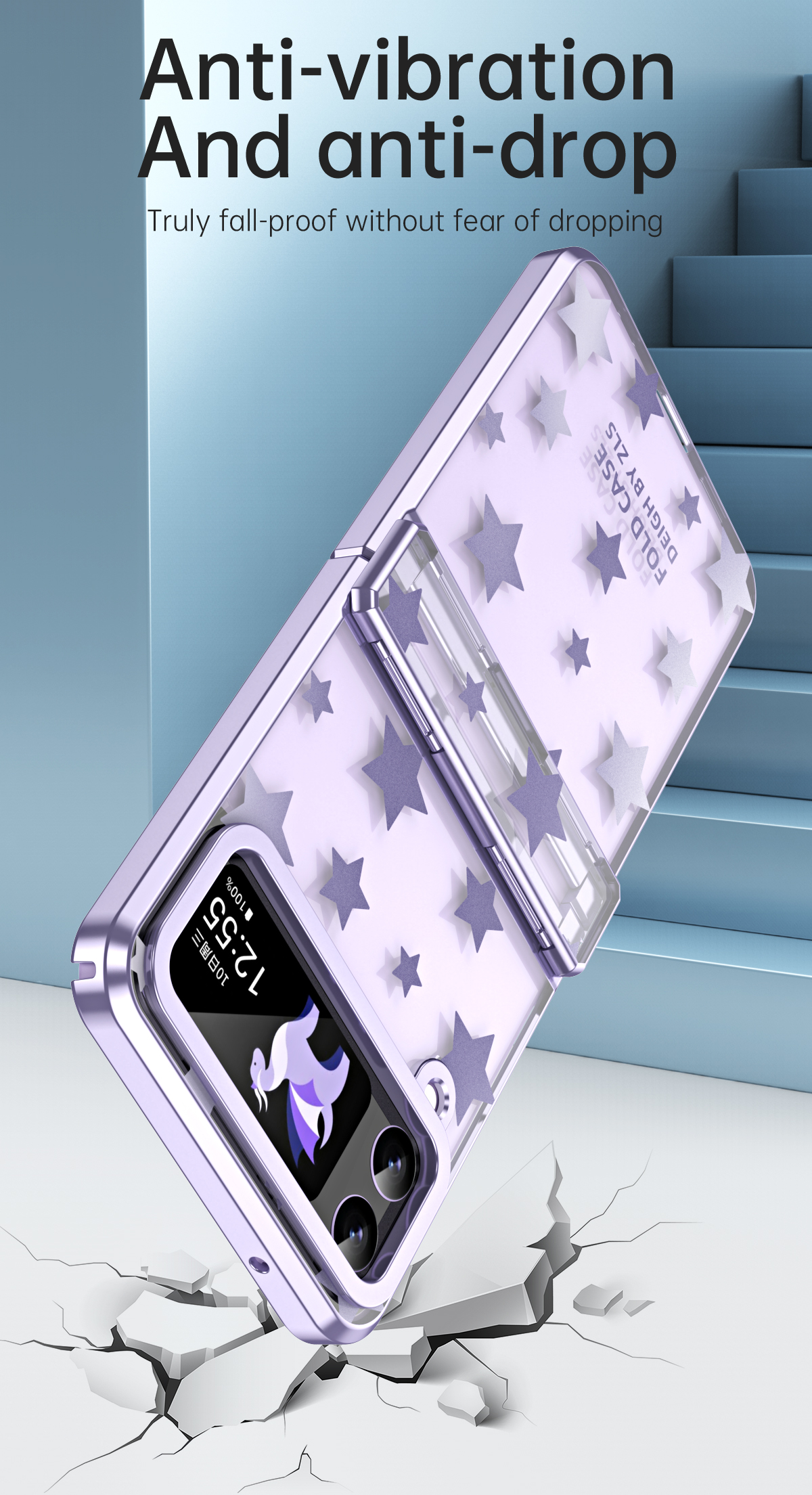 Star Clear Cases Voor Samsung Galaxy Z Flip 4 3 Flip3 5G Case Transparante Scharnier Beschermhoes