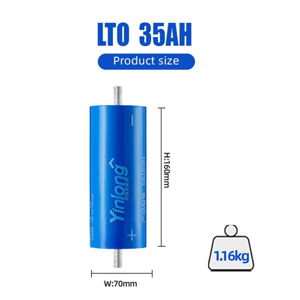 A+ 2.3V 35AH LTO Battery 100 ٪ Yinlong 66160 10C Discord DIY 12V24V36V مقاومة درجة الحرارة منخفضة 25000 حياة دورة