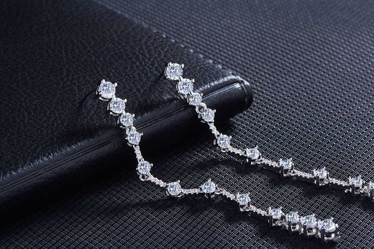 Charm Simple Female Earrings Sterling Silver Long Tassel Earrings for Women Fashion Statement Jewelry R230605