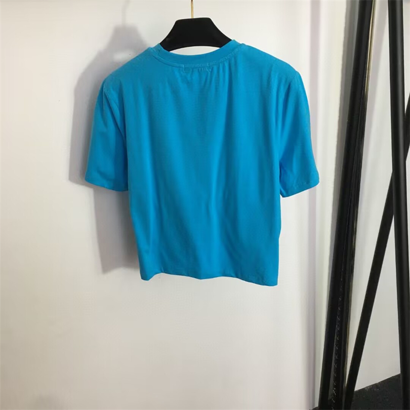 Lettres imprimées pour femmes chemises d'été des créateurs de nœuds t-shirts mode bleu blanc tops femme pull pull pull