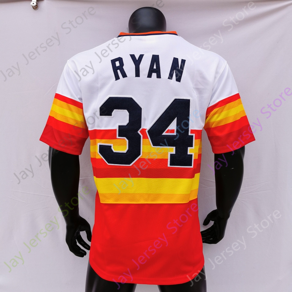 Koszulka Nolan Ryan Rainbow Vintage 1969 WS 1994 1973 Gream Cooperstown Grey Turn Back Granatowa siatka BP 1999 Hall of Fame Patch Rozmiar S-3XL