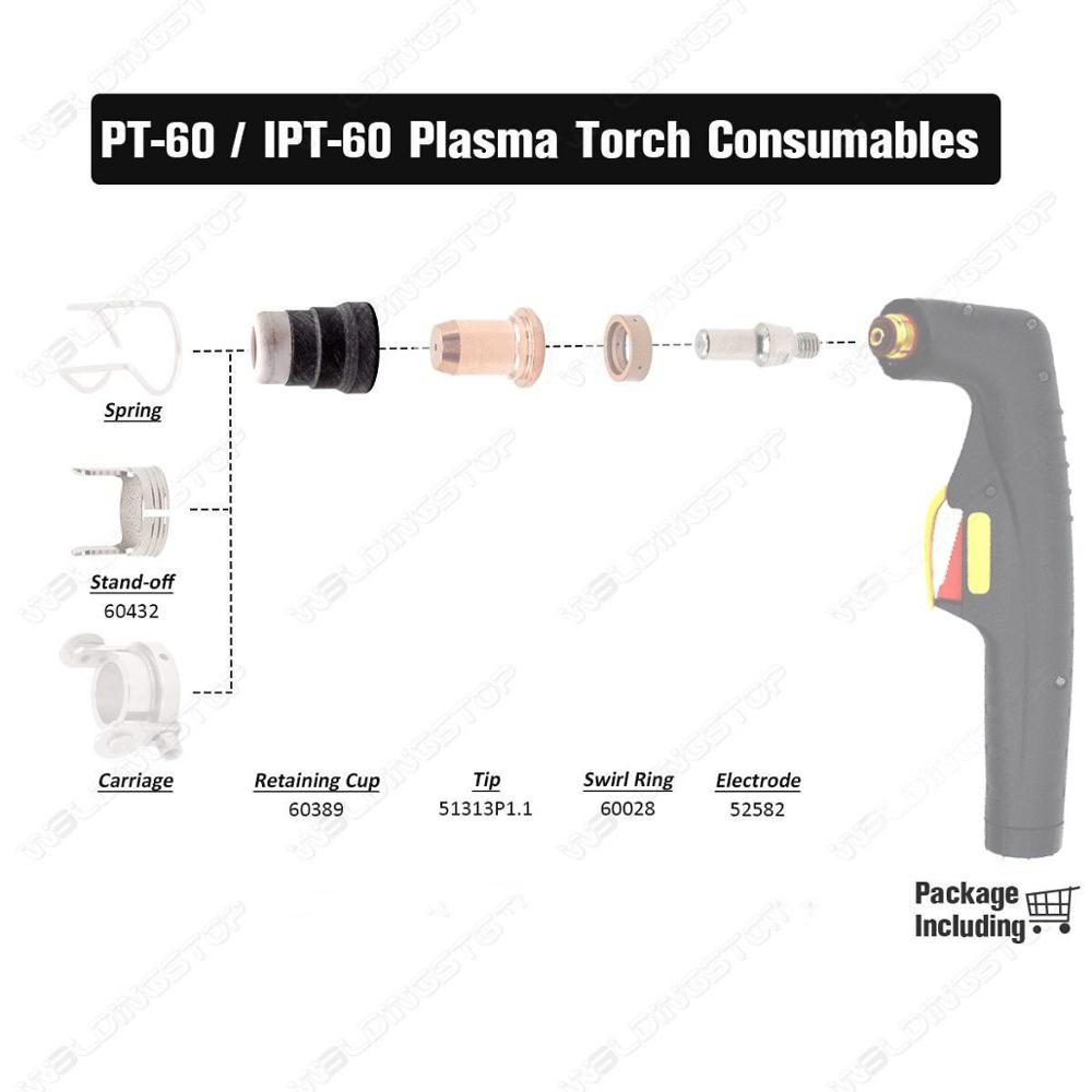 Mondstukken PT60 IPT60 PLASMA SKRÄNNING Torch Ceramic Retaining Cup 60389 Ersättningsdelar PK/1