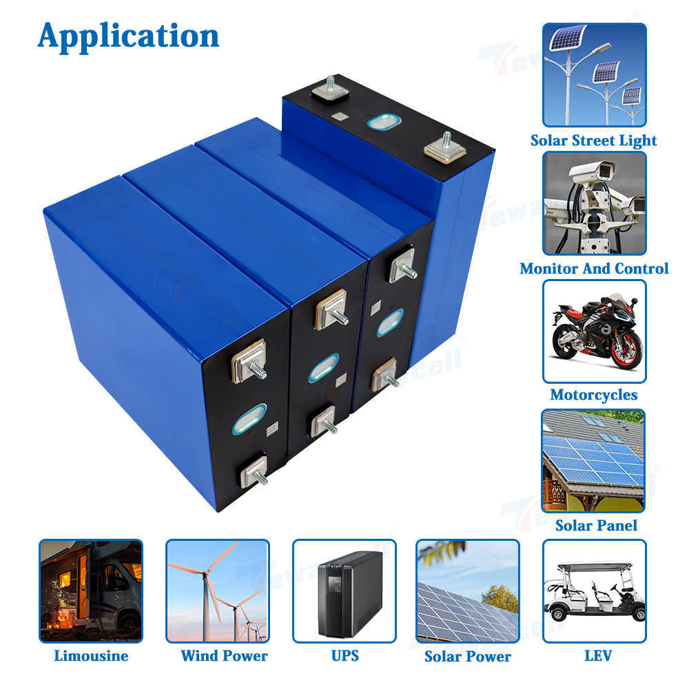 Tewaycell 3,2 V 340 Ah Lifepo4-Batterie, brandneue wiederaufladbare Zelle, Lithium-Eisenphosphat der Güteklasse A, RV-USV, Solarenergie, EU-US-Steuerfrei