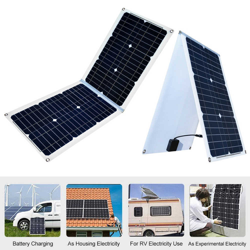 2024 18V 36W Bataille de charge de panneau solaire monocristallin pliable pour le panneau solaire étanche à la voiture / bateau / maison