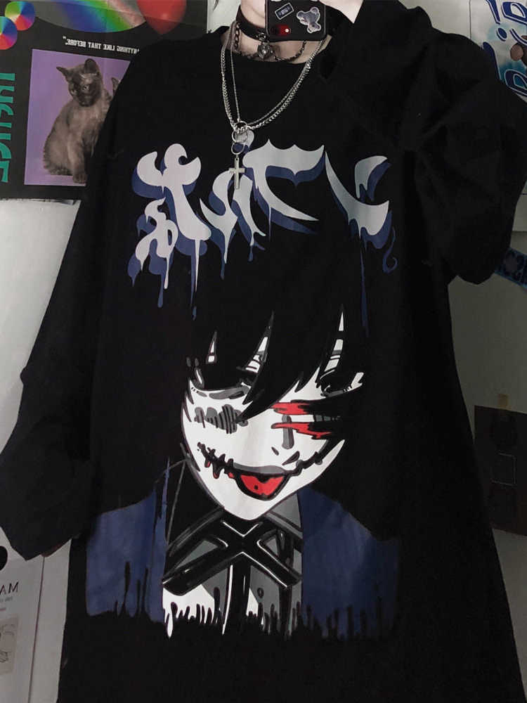 T-Shirt Shenzhen Tokyo ghoul da donna Anime Stampa giapponese vintage Harajuku E Girls T-shirt grafica y2k Top manica corta P230603