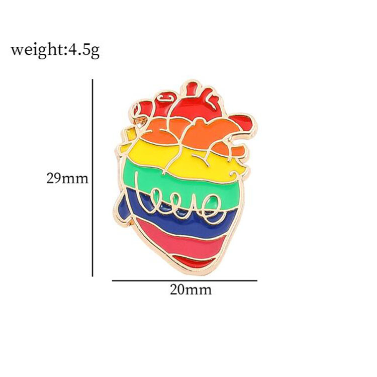 18 stili arcobaleno amore cuore bandiere spille perno in lega di cartone animato vestiti spilla regalo all'ingrosso