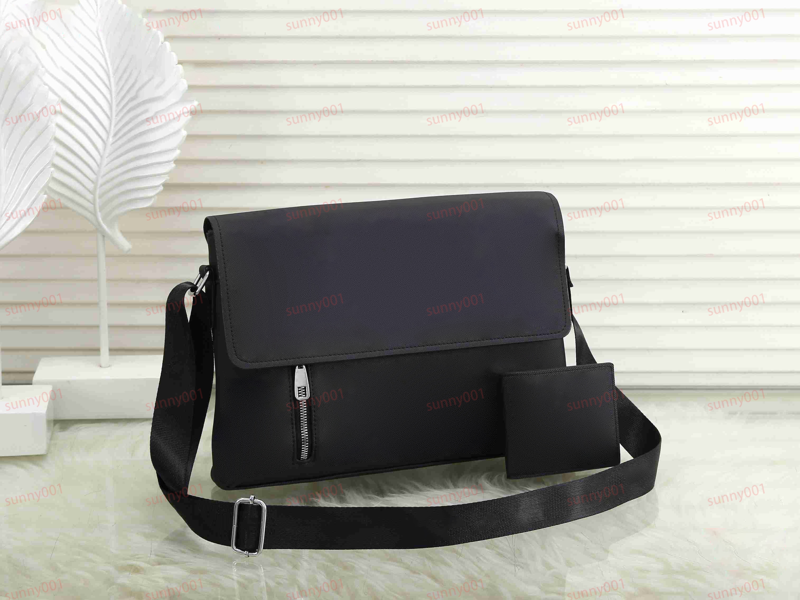 2-teilige Umhängetasche, Brieftaschen-Zubehör, Designer-Aktentaschen, Kartenhalter, luxuriöse, einfarbige Pendlertasche, Reißverschluss-Seitentaschen-Design