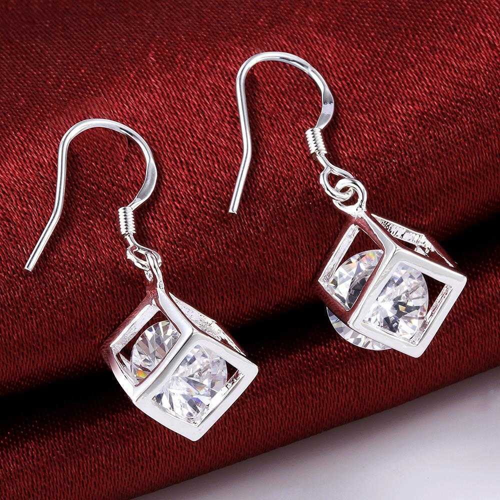 Charm Grazioso argento sterling nobile Orecchini a reticolo di cristallo le donne Dolce festa di nozze romantica Gioielli Regali di festa R230605