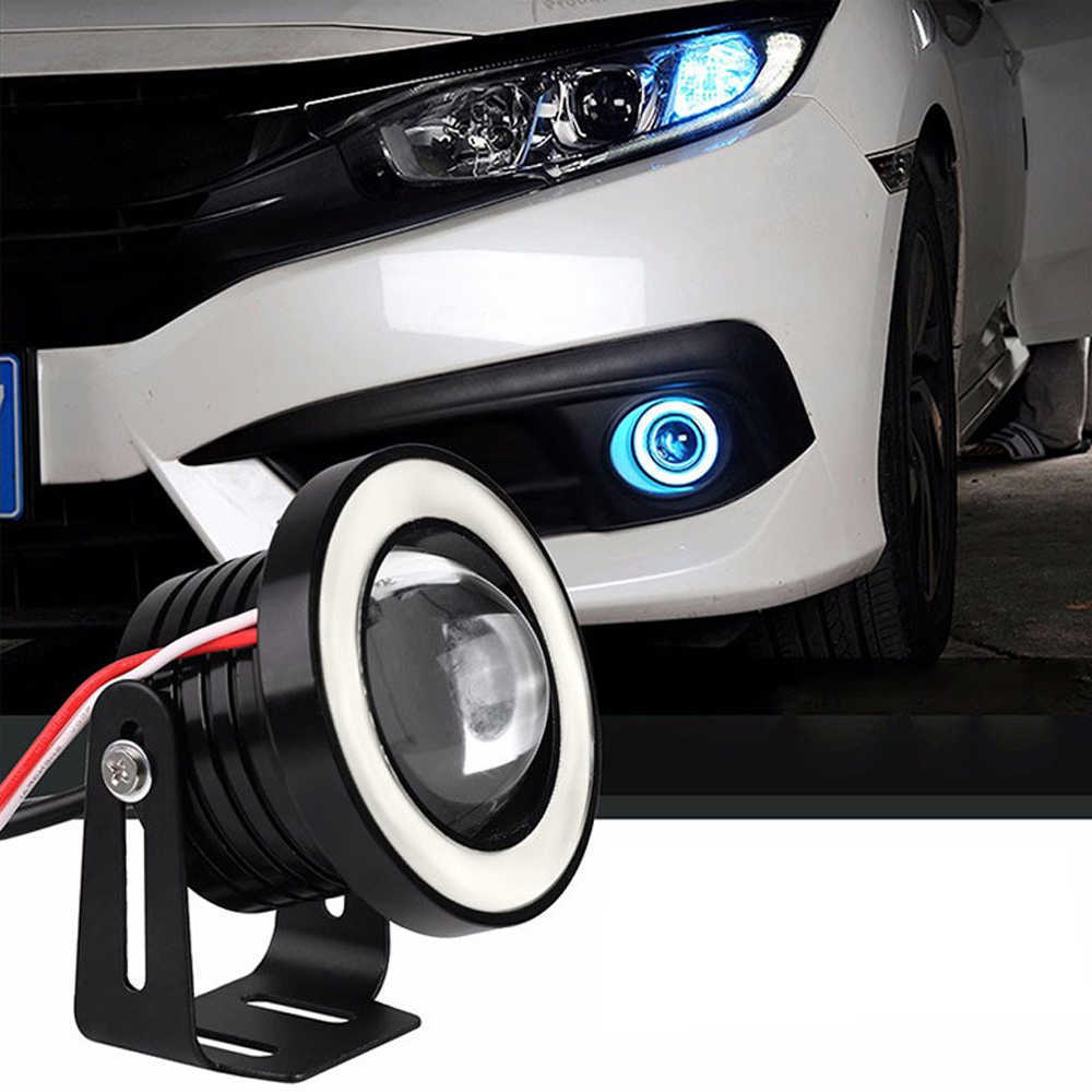 New Car Angel Eye Fog Light Circle Light COB Daytime Running Light 30W Modified Led Fisheye Light Car Exterior Accessories